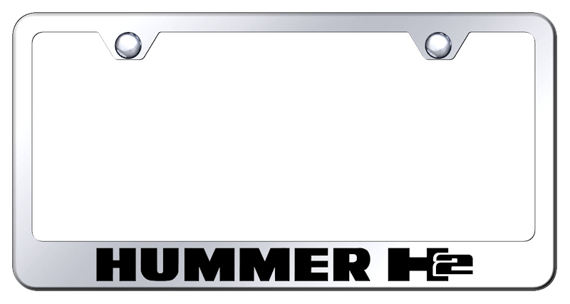 Hummer H2 Laser Etched Stainless Steel License Plate Frame - Finish:Mirror