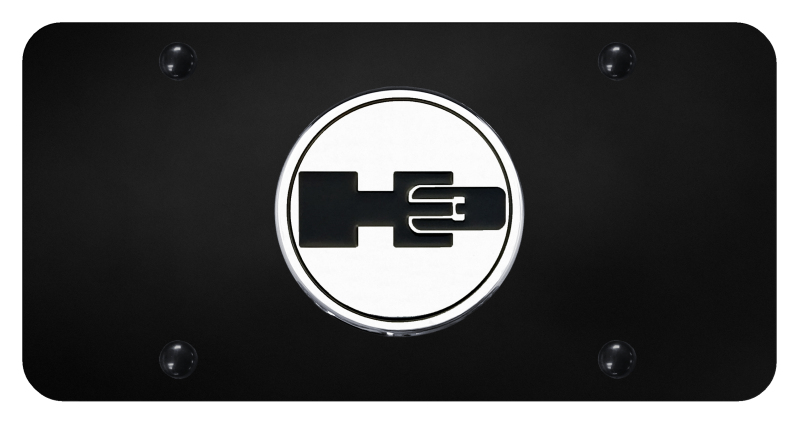 Hummer H3 License Plate - Chrome on Black