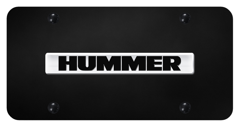 Hummer Name License Plate - Chrome on Black