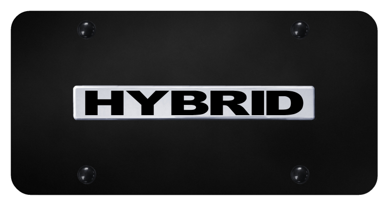 Hybrid Name License Plate - Chrome on Black