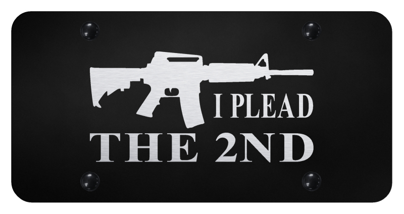 I Plead the Second License Plate - Laser Etched Black