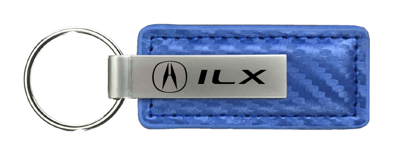 ILX Carbon Fiber Leather Key Fob - Blue