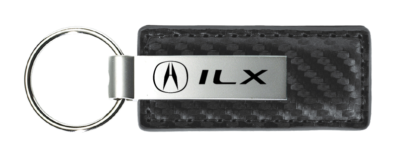 ILX Carbon Fiber Leather Key Fob - Gun Metal
