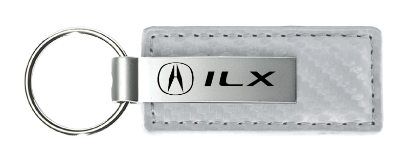ILX Carbon Fiber Leather Key Fob - White