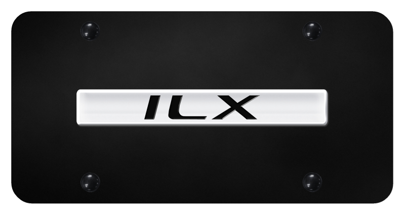 ILX Name License Plate - Chrome on Black