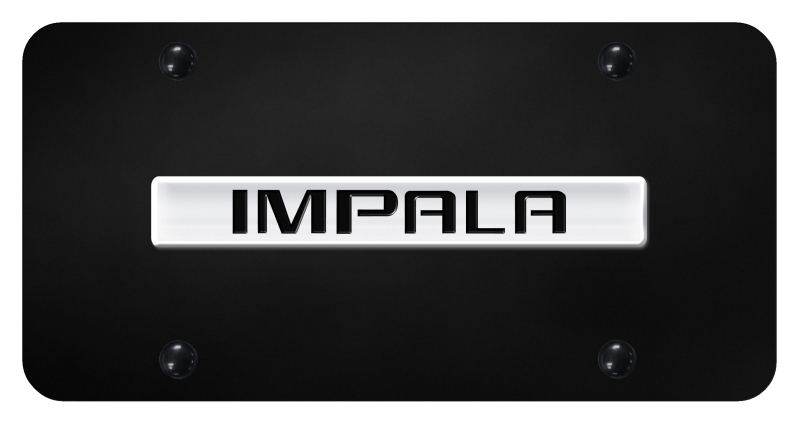 Impala Name License Plate - Chrome on Black