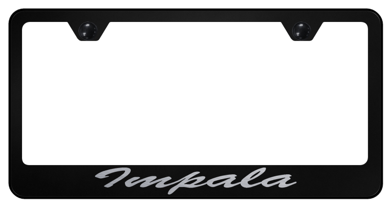 Impala Script Stainless Steel Frame - Laser Etched Black