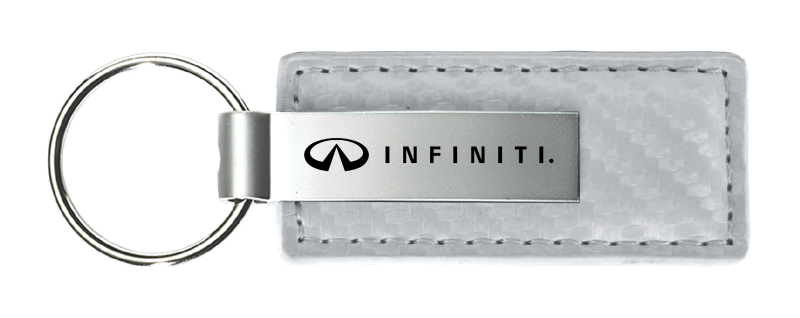 Infiniti Carbon Fiber Leather Key Fob - White