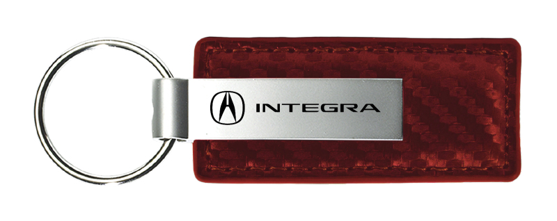 Integra Carbon Fiber Leather Key Fob - Burgundy