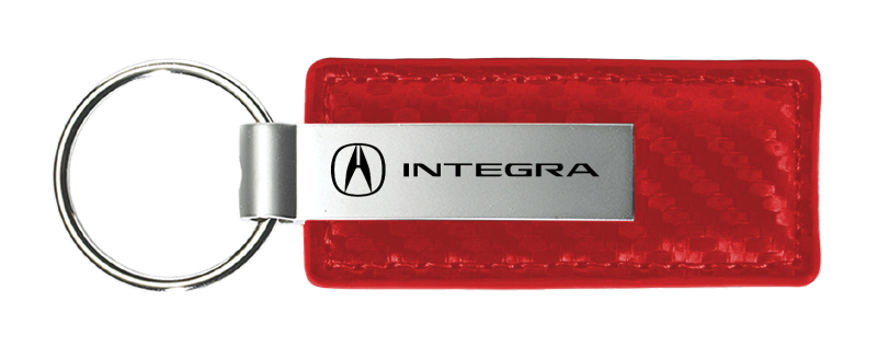 Integra Carbon Fiber Leather Key Fob - Red