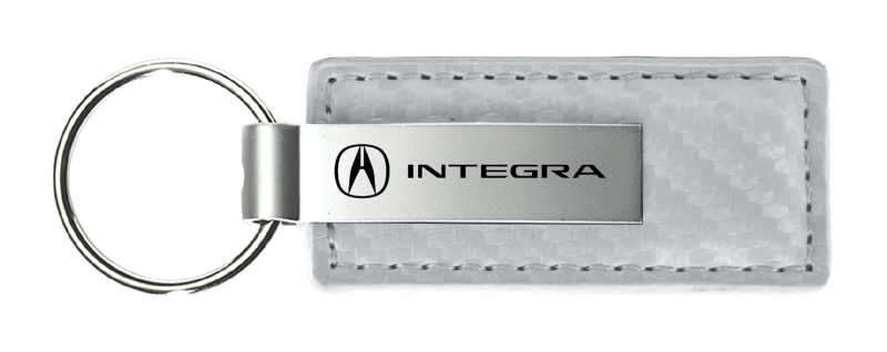 Integra Carbon Fiber Leather Key Fob - White