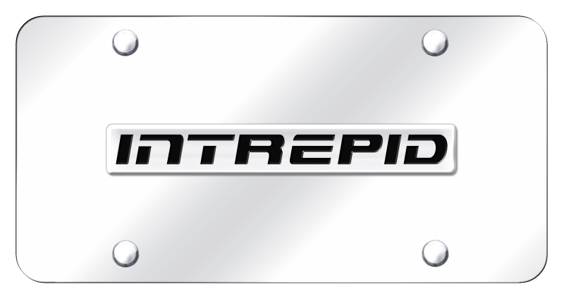 Intrepid Name License Plate - Chrome on Mirrored
