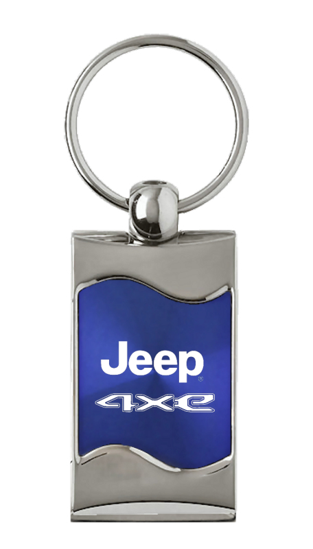 Jeep 4xe Rectangular Wave Key Fob - Blue