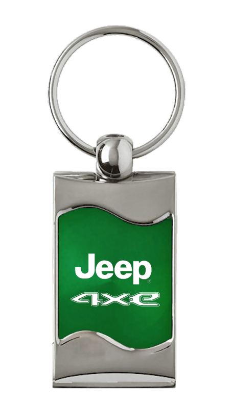 Jeep 4xe Rectangular Wave Key Fob - Green