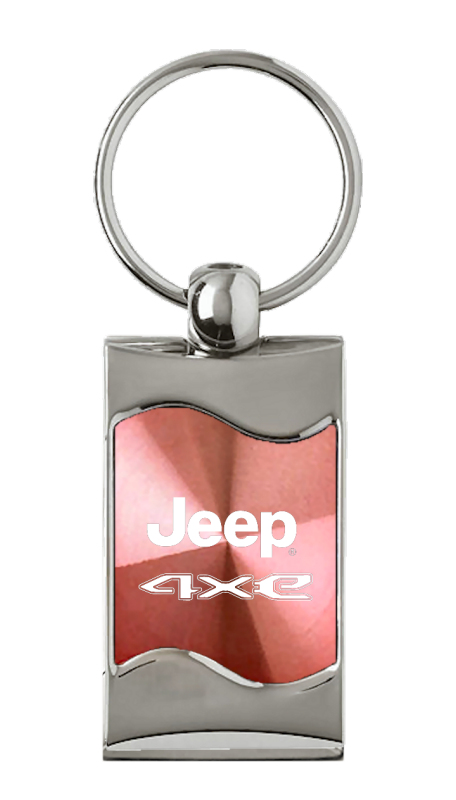 Jeep 4xe Rectangular Wave Key Fob - Pink