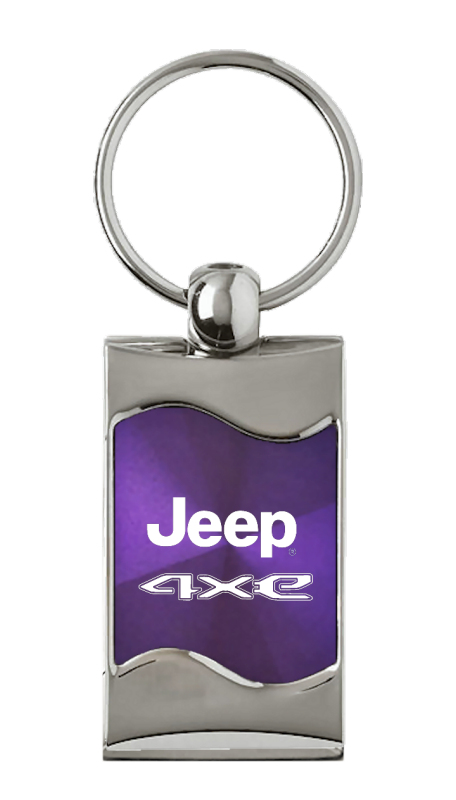 Jeep 4xe Rectangular Wave Key Fob - Purple