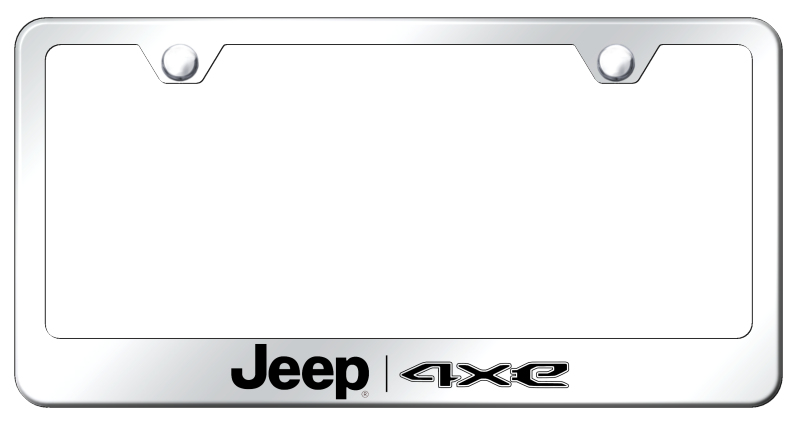 Jeep 4xe Stainless Steel Frame - Laser Etched Mirrored