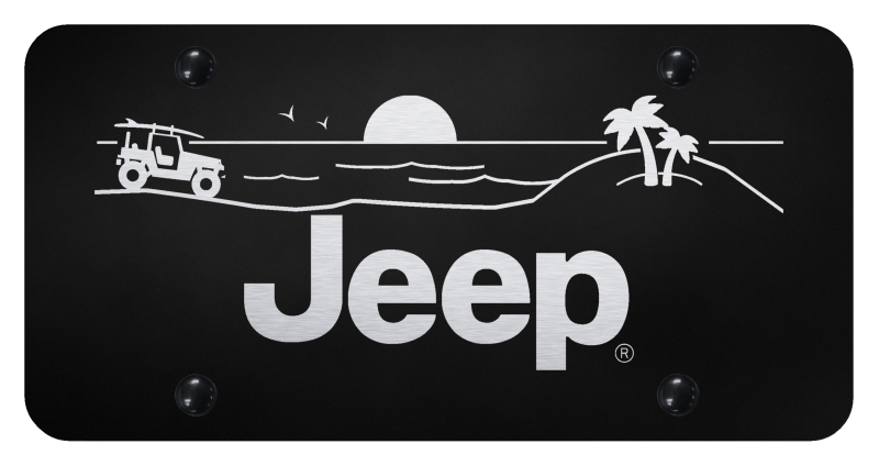 Jeep Beach License Plate - Laser Etched Black