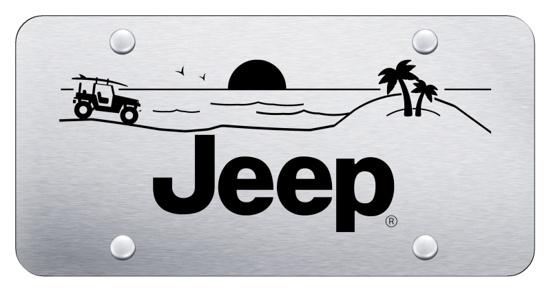 Jeep Beach License Plate - Laser Etched Brushed