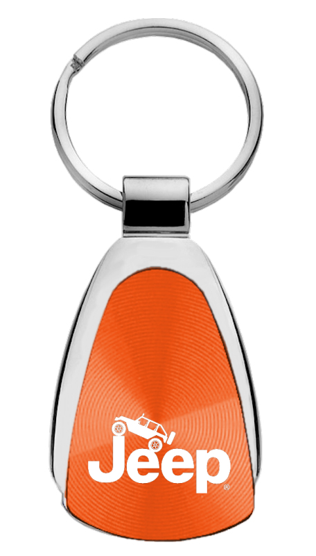 Jeep Climbing Teardrop Key Fob - Orange