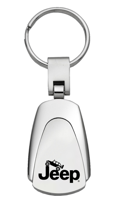 Jeep Climbing Teardrop Key Fob - Silver