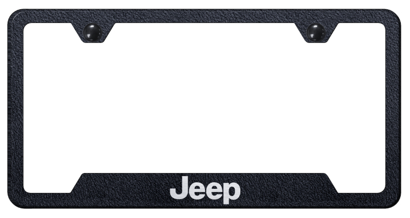 Jeep Cut-Out Frame - Laser Etched Rugged Black