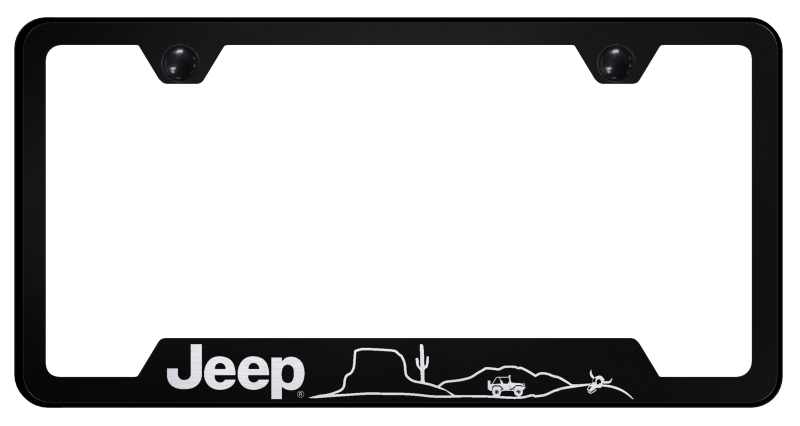 Jeep Desert Cut-Out Frame - Laser Etched Black