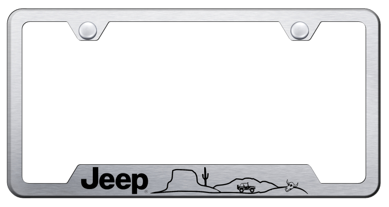 Jeep Desert Cut-Out Frame - Laser Etched Brushed