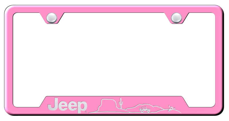 Jeep Desert Cut-Out Frame - Laser Etched Pink