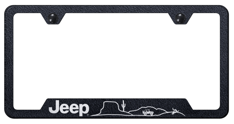Jeep Desert Cut-Out Frame - Laser Etched Rugged Black