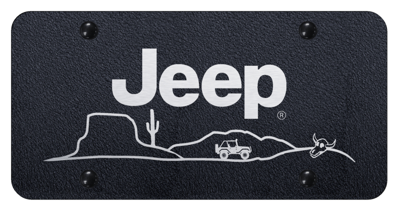 Jeep Desert License Plate - Laser Etched Rugged Black