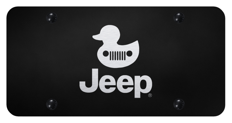 Jeep Duck License Plate - Laser Etched Black