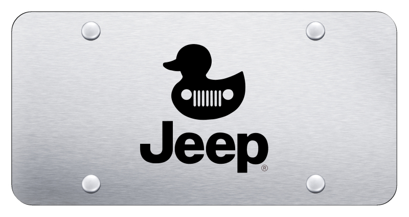 Jeep Duck License Plate - Laser Etched Brushed