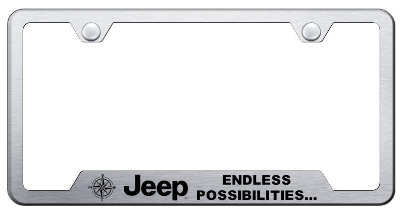Jeep Endless Cut-Out Frame - Laser Etched Brushed