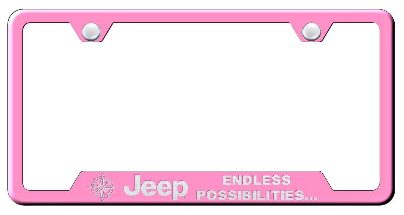 Jeep Endless Cut-Out Frame - Laser Etched Pink
