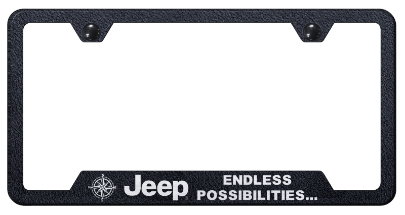Jeep Endless Cut-Out Frame - Laser Etched Rugged Black