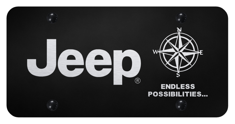 Jeep Endless License Plate - Laser Etched Black