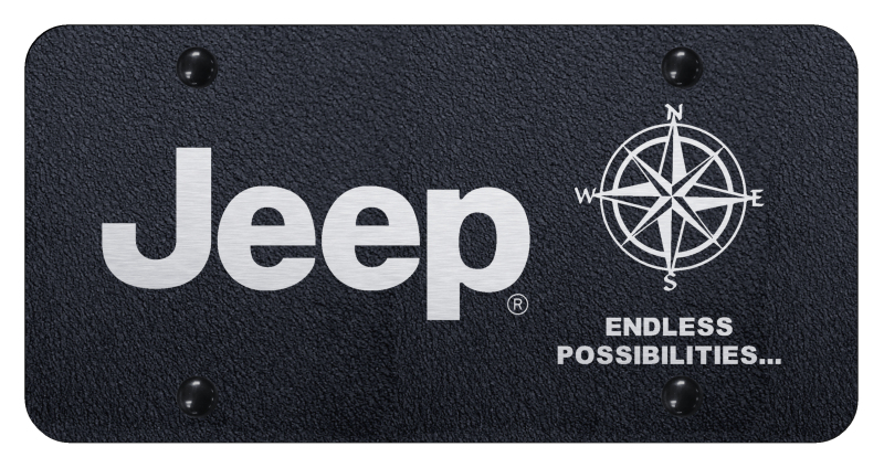 Jeep Endless License Plate - Laser Etched Rugged Black