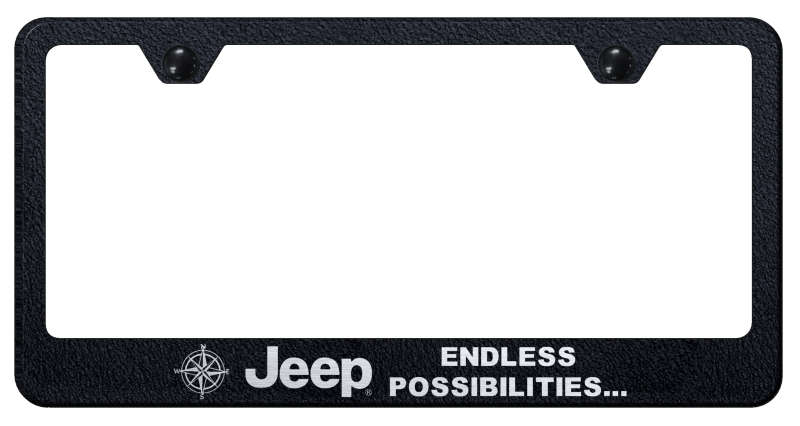 Jeep Endless Stainless Steel Frame - Etched Rugged Black