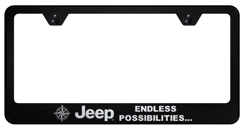 Jeep Endless Stainless Steel Frame - Laser Etched Black