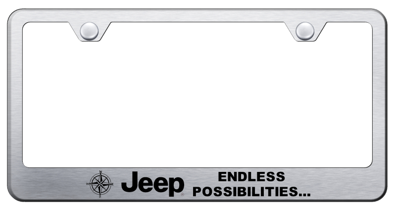 Jeep Endless Stainless Steel Frame - Laser Etched Brushed