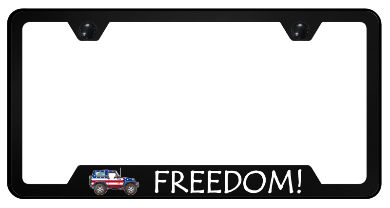 Jeep Freedom Cut-Out Frame - UV Print on Black