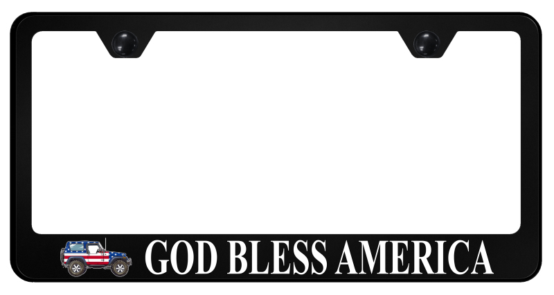 Jeep GBA Stainless Steel Frame - UV Print on Black