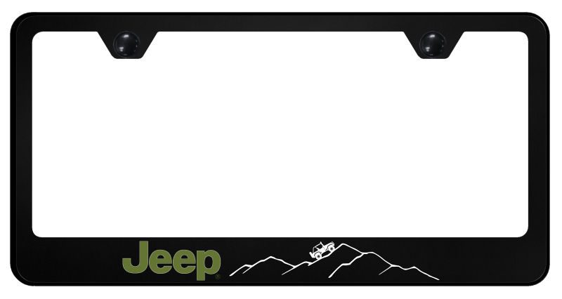 Jeep Green Mountain PC Frame - UV Print on Black