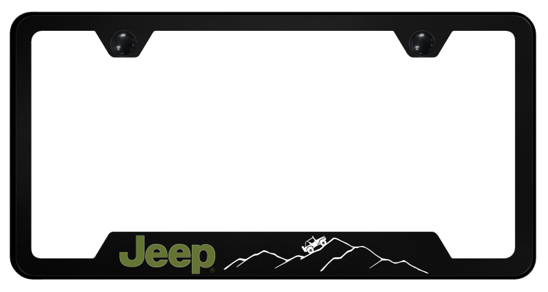 Jeep Green Mountain PC Notched Frame - UV Print on Black