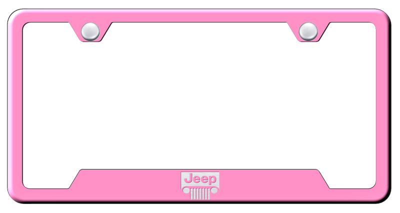 Jeep Grill Cut-Out Frame - Laser Etched Pink