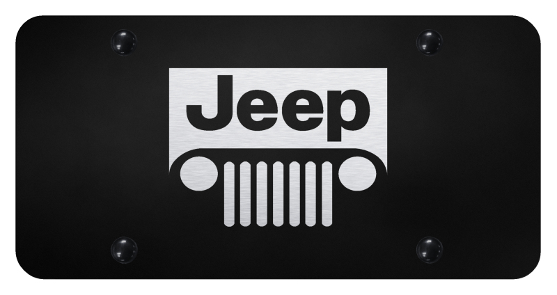 Jeep Grill License Plate - Laser Etched Black