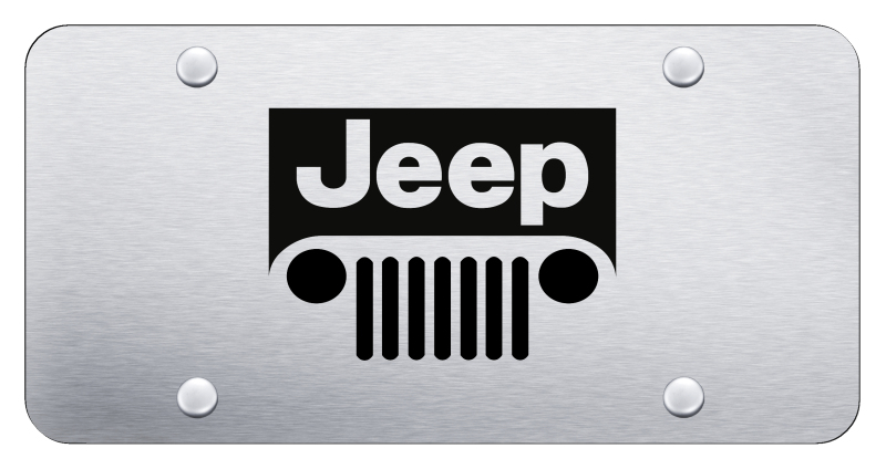 Jeep Grill License Plate - Laser Etched Brushed