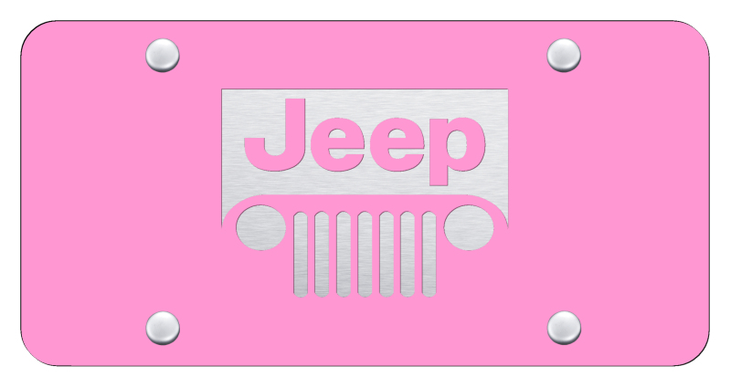 Jeep Grill License Plate - Laser Etched Pink