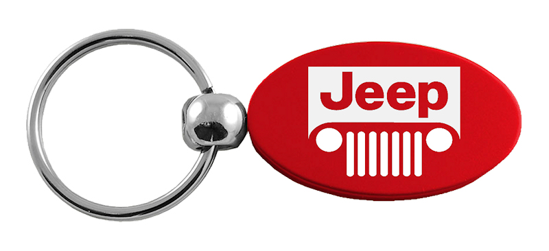 Jeep Grill Oval Key Fob - Red